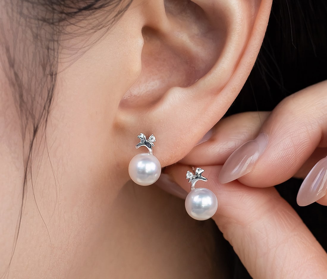 S925 Silver Seawater Pearl Earrings - 2