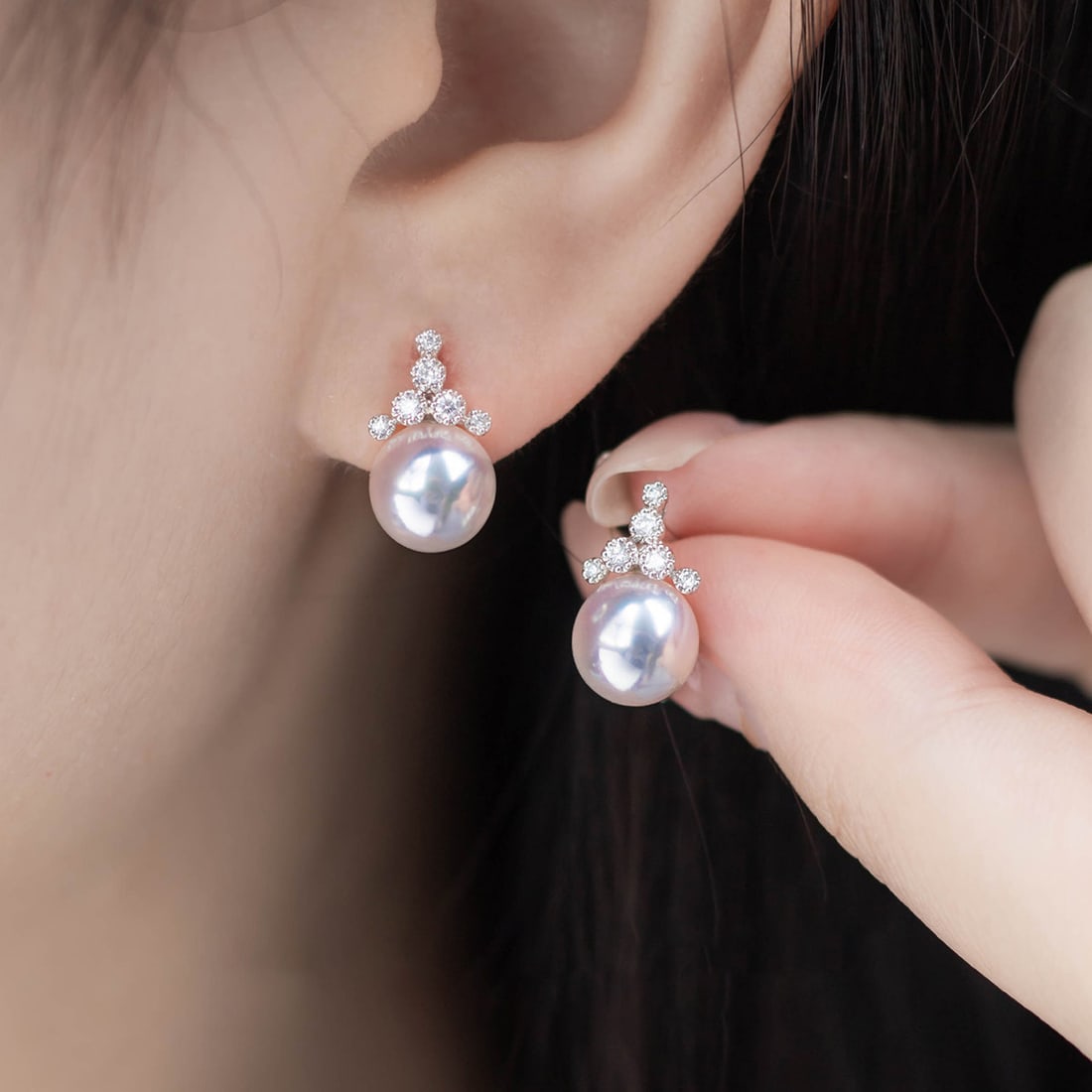 18K Gold Akoya Pearl Earrings - 2