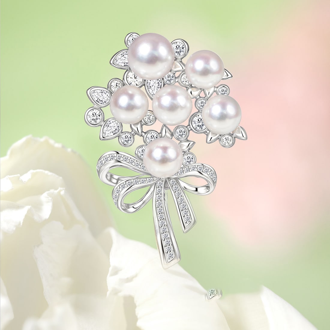S925 Silver Saltwater Pearl Brooch - 3