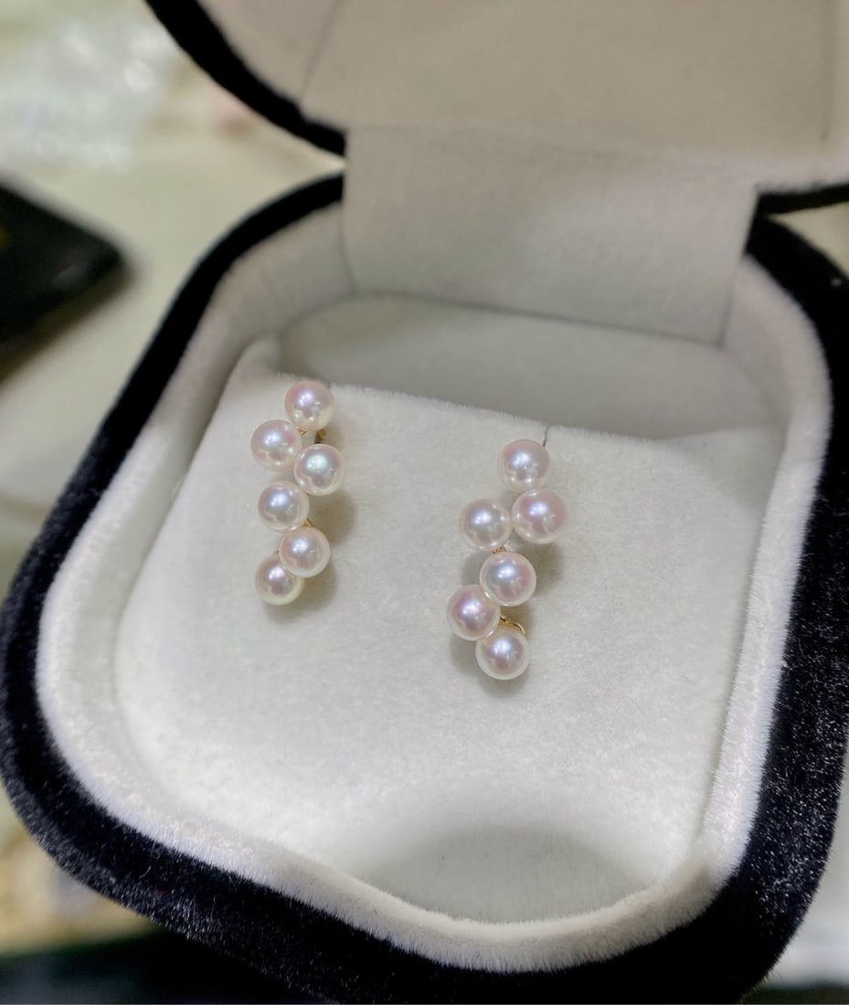 18K Gold Akoya Pearl Earrings - 2