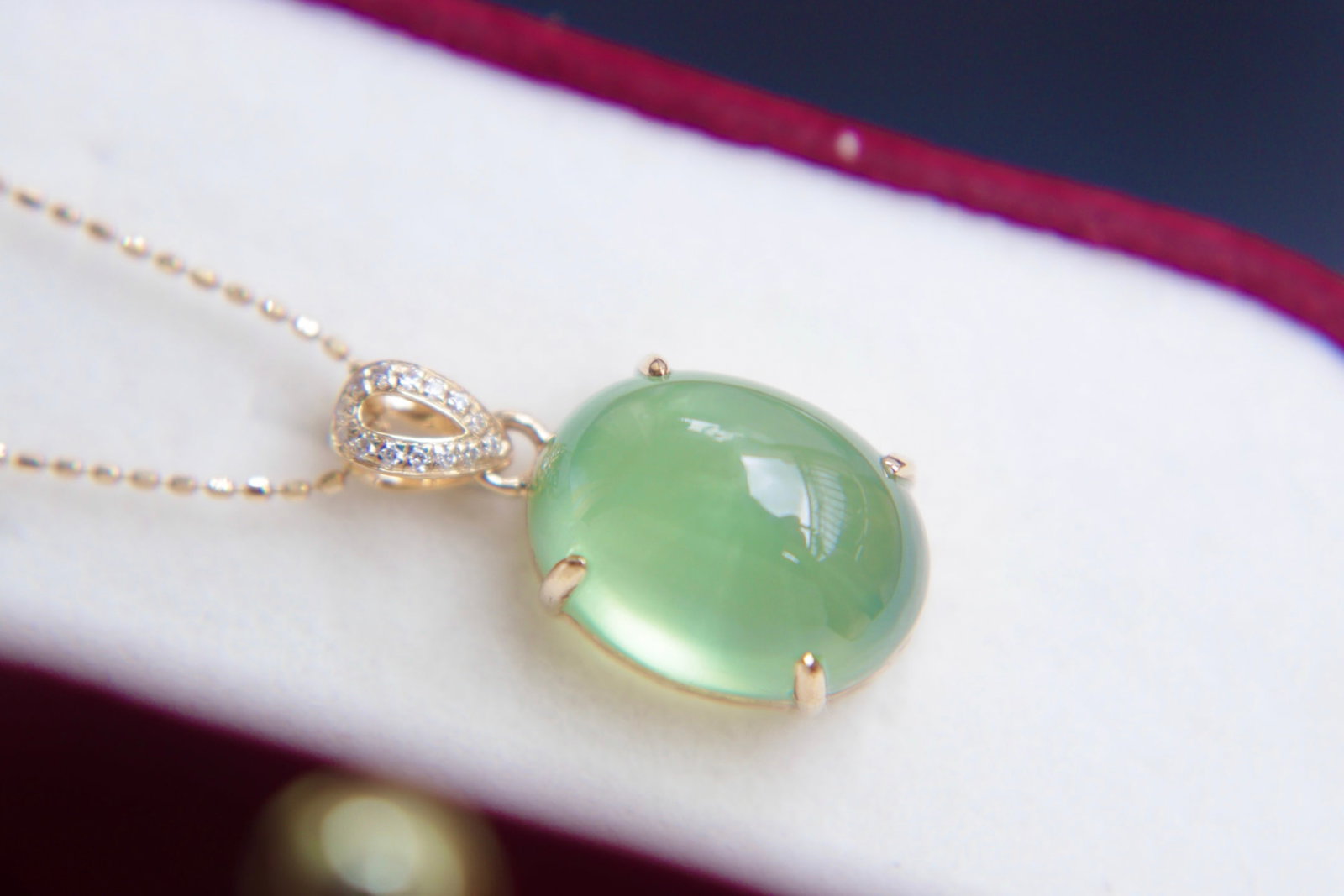 18K Gold Prasiolite Diamond Pendant - 4