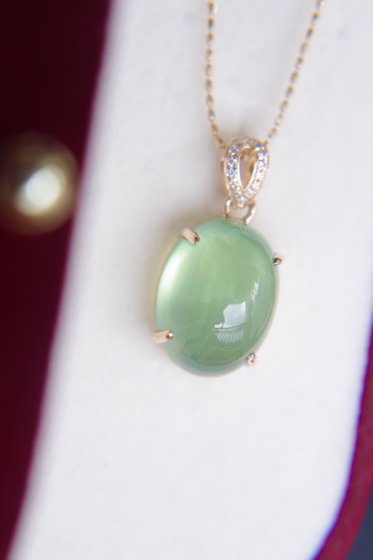 18K Gold Prasiolite Diamond Pendant - 9