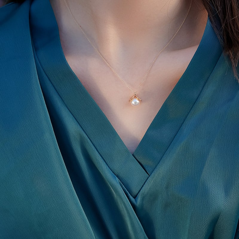 18K Gold Akoya Pearl Necklace - 2