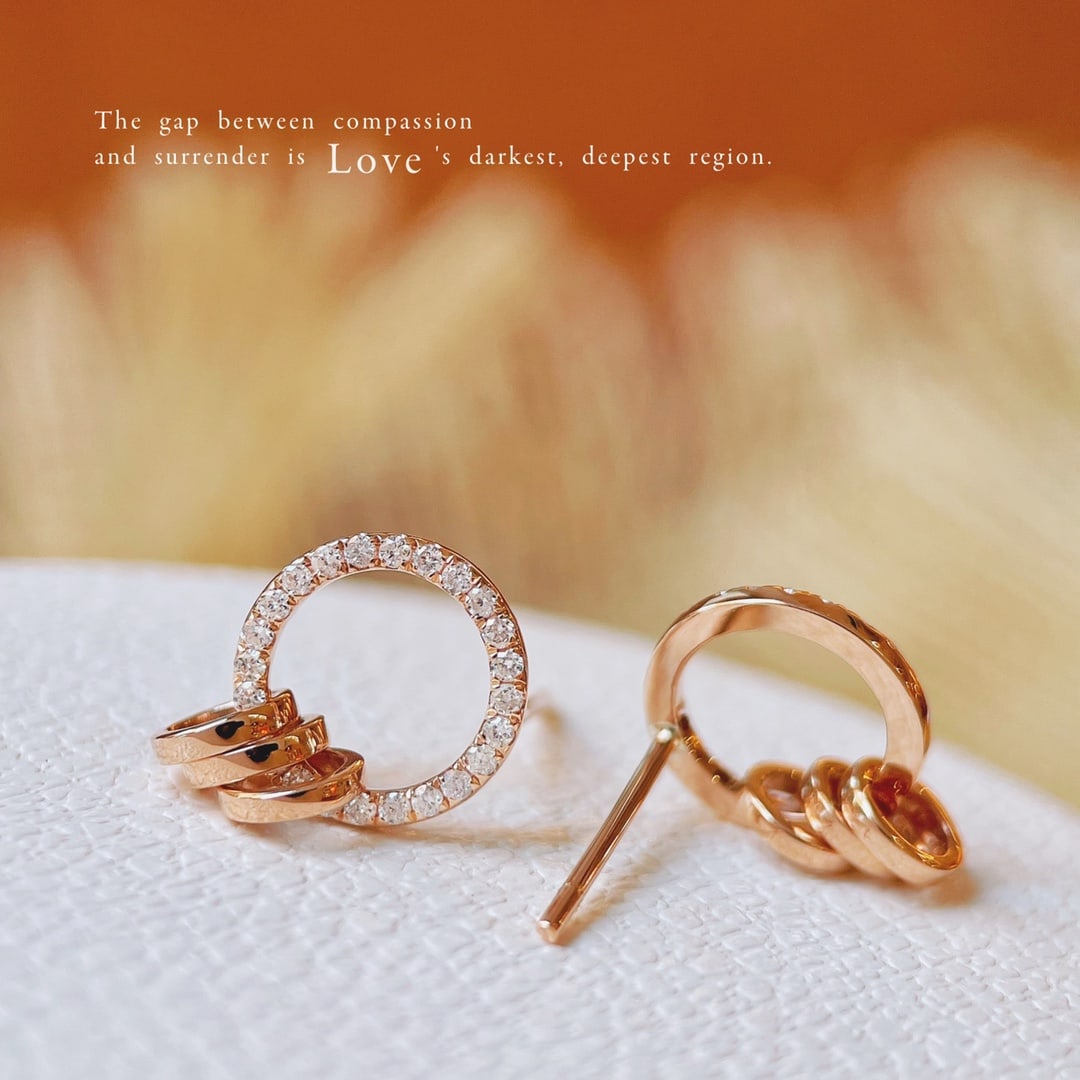 18K Gold Diamond Hoop Earrings - 7