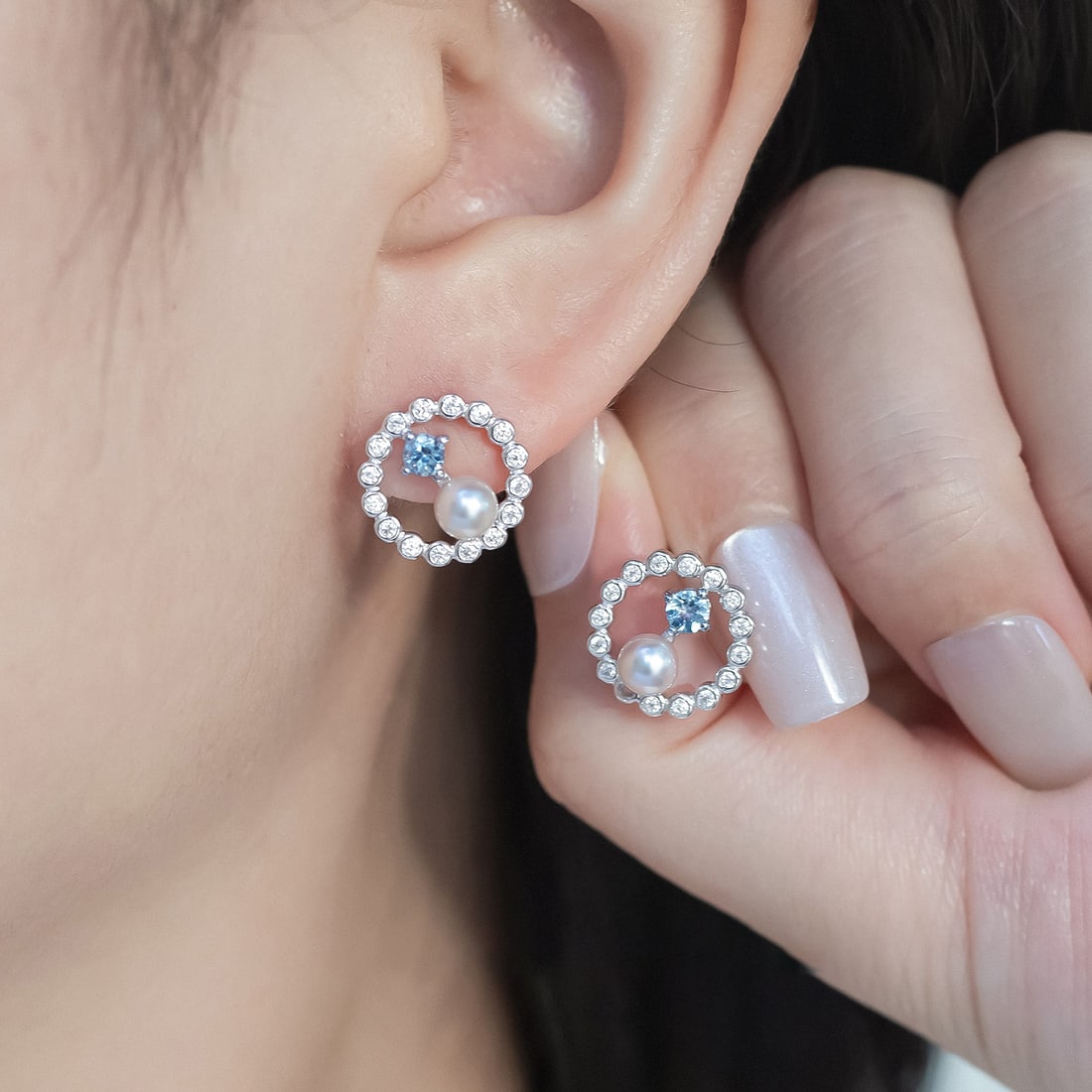 S925 Silver Seawater Pearl Earrings - 2