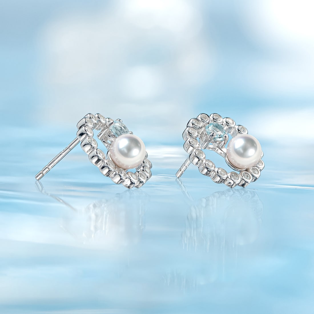 S925 Silver Seawater Pearl Earrings - 3