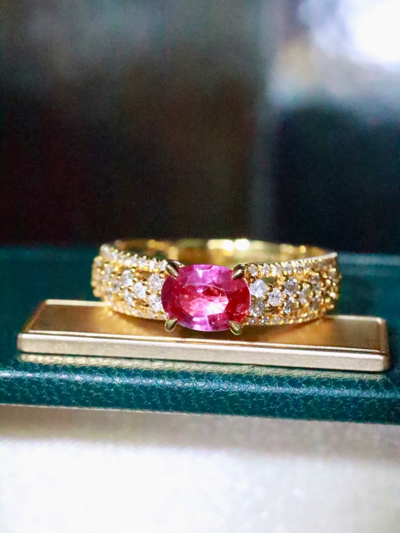 18K Gold Natural Unheated Ruby Ring - 2