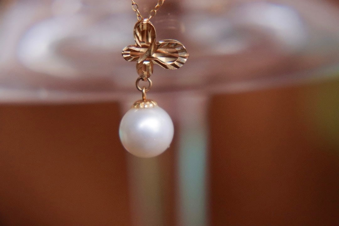 18K Gold Natural Freshwater Pearl Necklace - 2