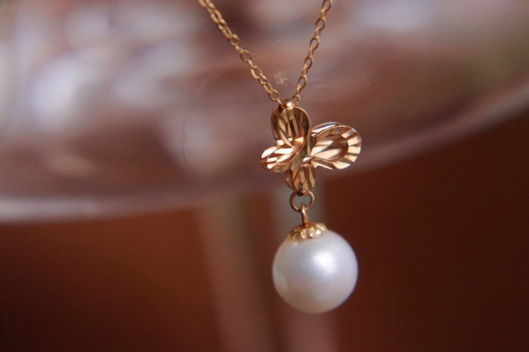 18K Gold Natural Freshwater Pearl Necklace - 3