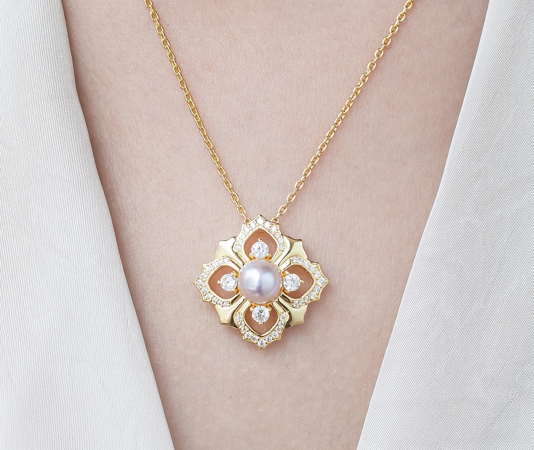S925 Silver Seawater Pearl Necklace Pendant - 2