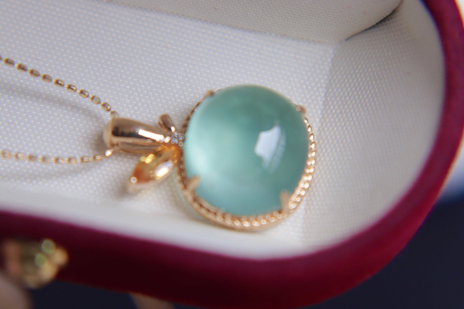 18K Gold Prasiolite Diamond Pendant - 3
