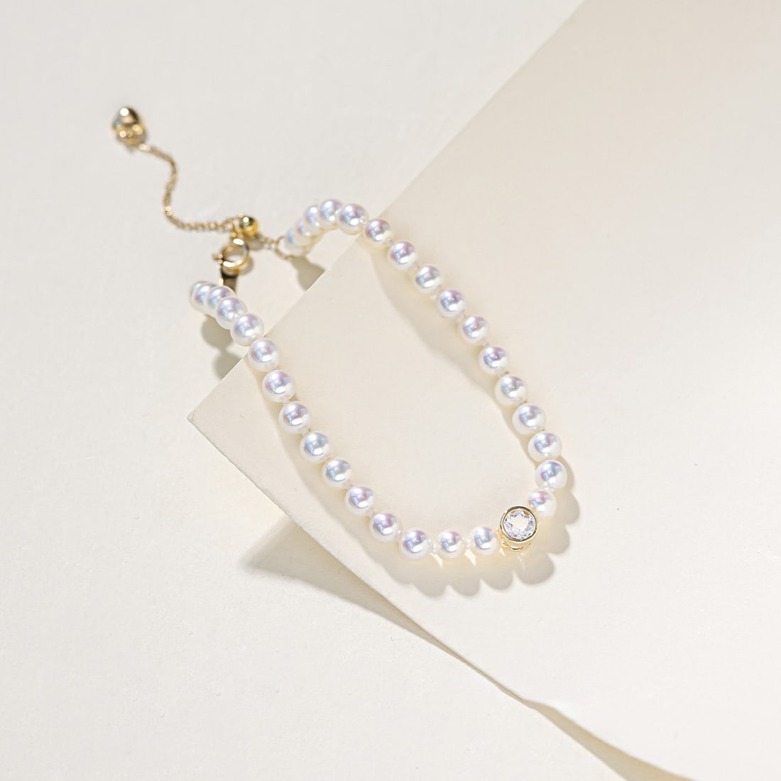 18K Gold Freshwater Pearl Bracelet - 2