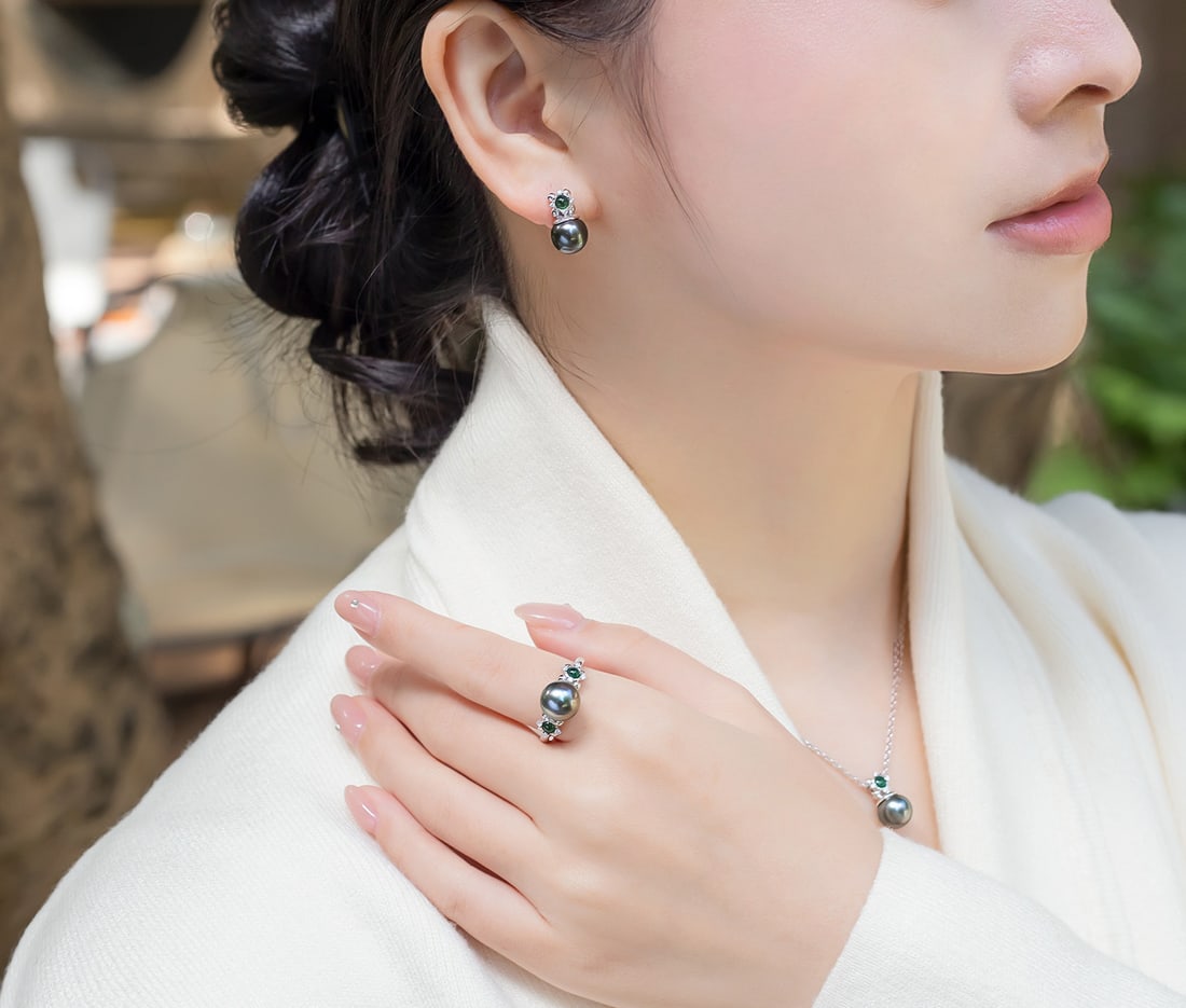 S925 Silver Tahitian Saltwater Black Pearl Ring - 2