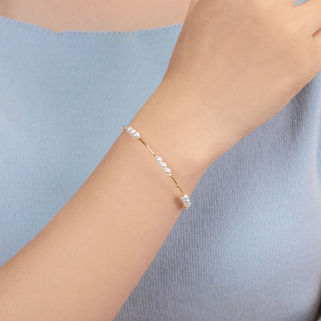 18K Gold Freshwater Pearl Bracelet - 2