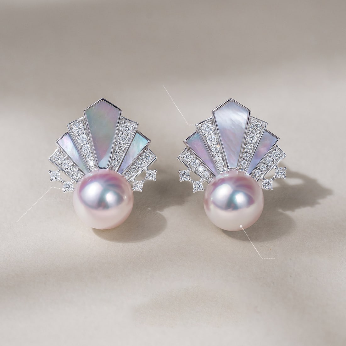 18K Gold Akoya Pearl Stud Earrings - 2