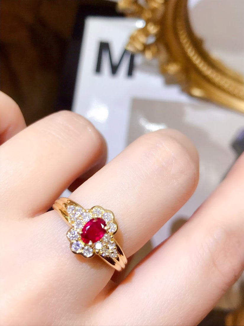 18K Gold Vivid Ruby Ring - 3