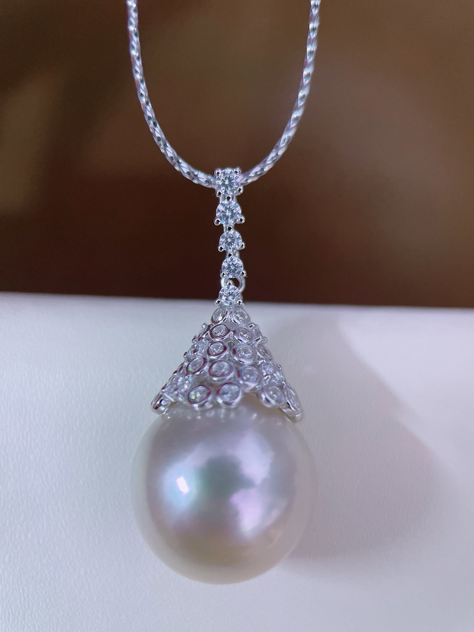 Natural South Sea White Pearl Pendant - 2