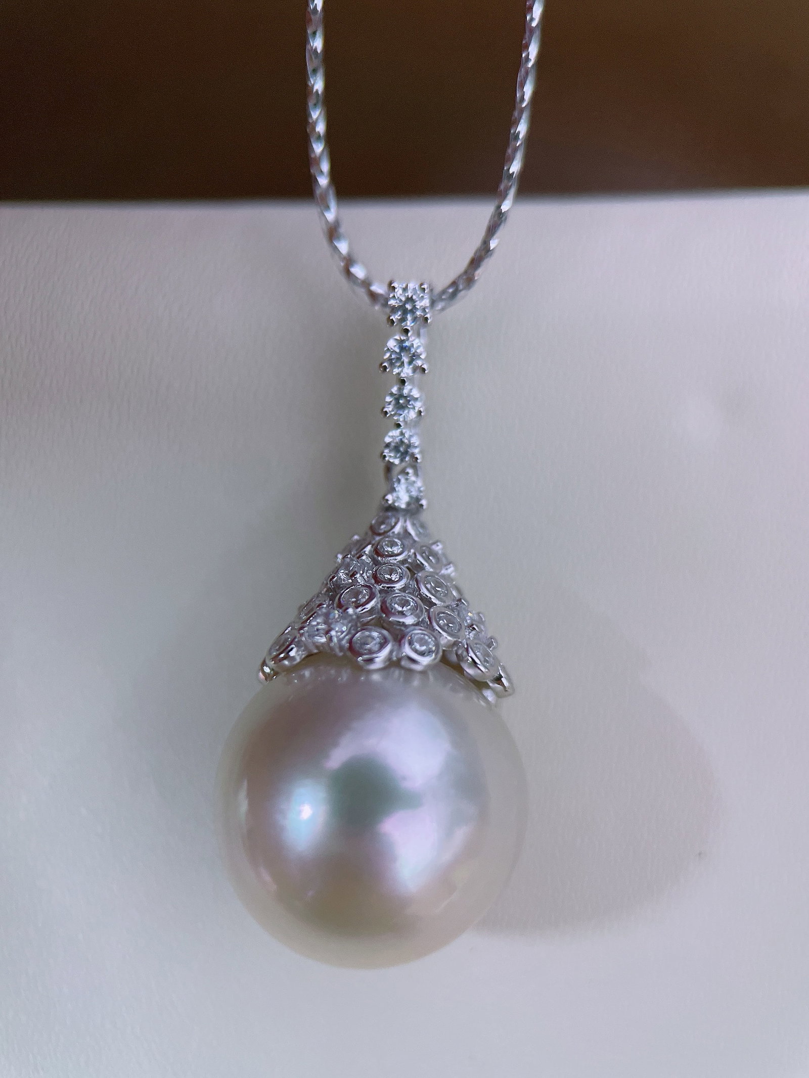 Natural South Sea White Pearl Pendant - 7