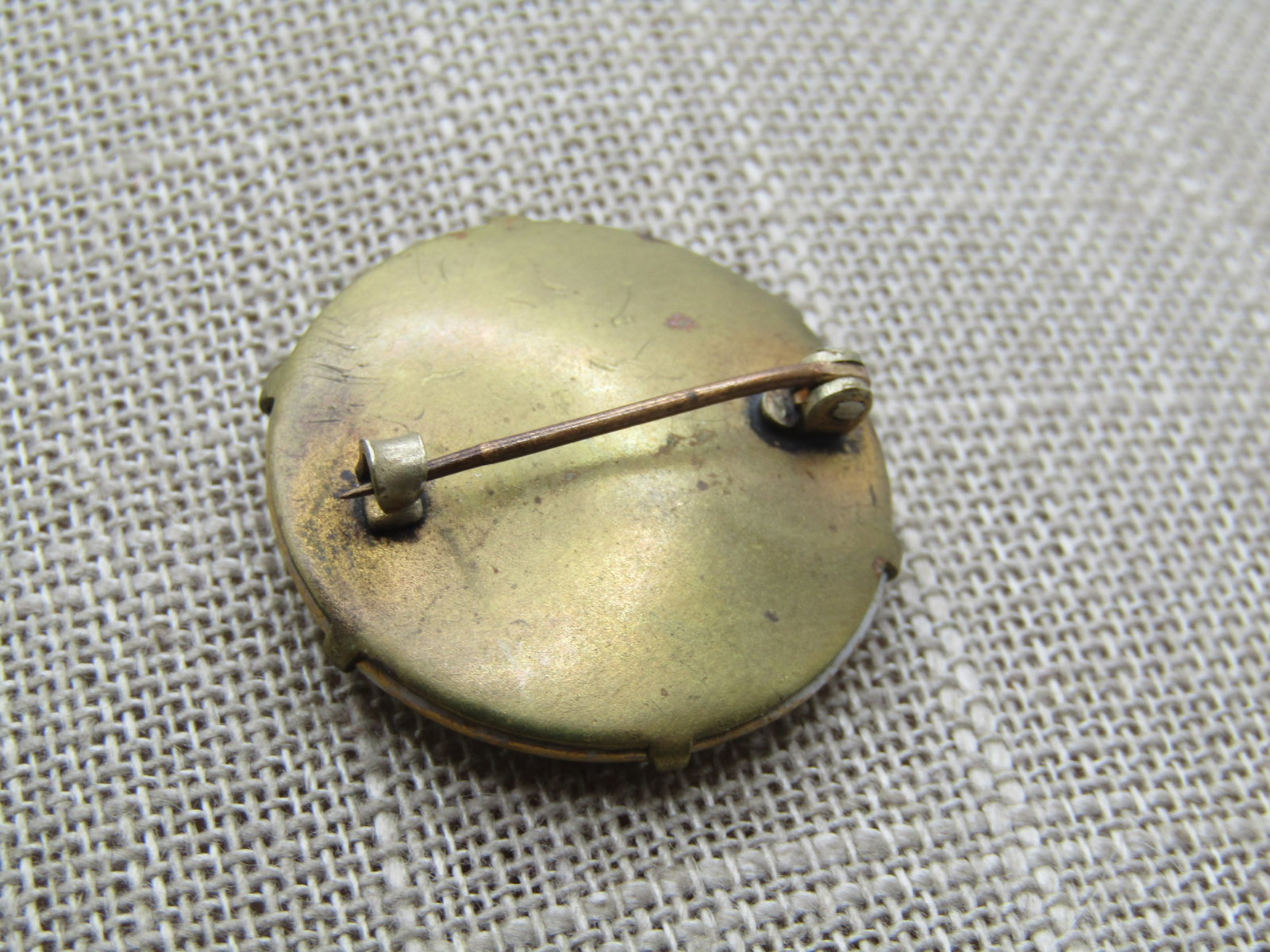 Victorian Painted Woman Brooch, C-Clasp, 1800's-1910 - 4