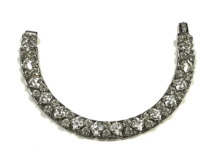 Vintage Statement Rhinestone Tennis Bracelet - 2