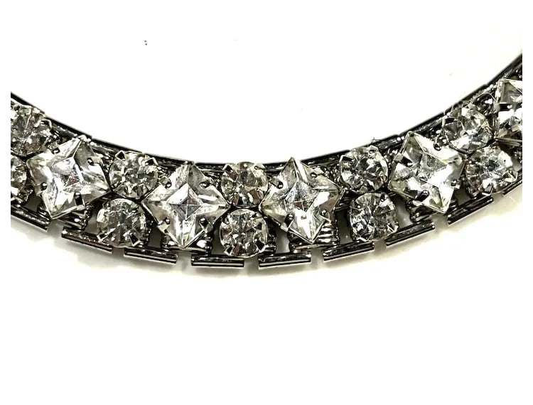 Vintage Statement Rhinestone Tennis Bracelet - 3
