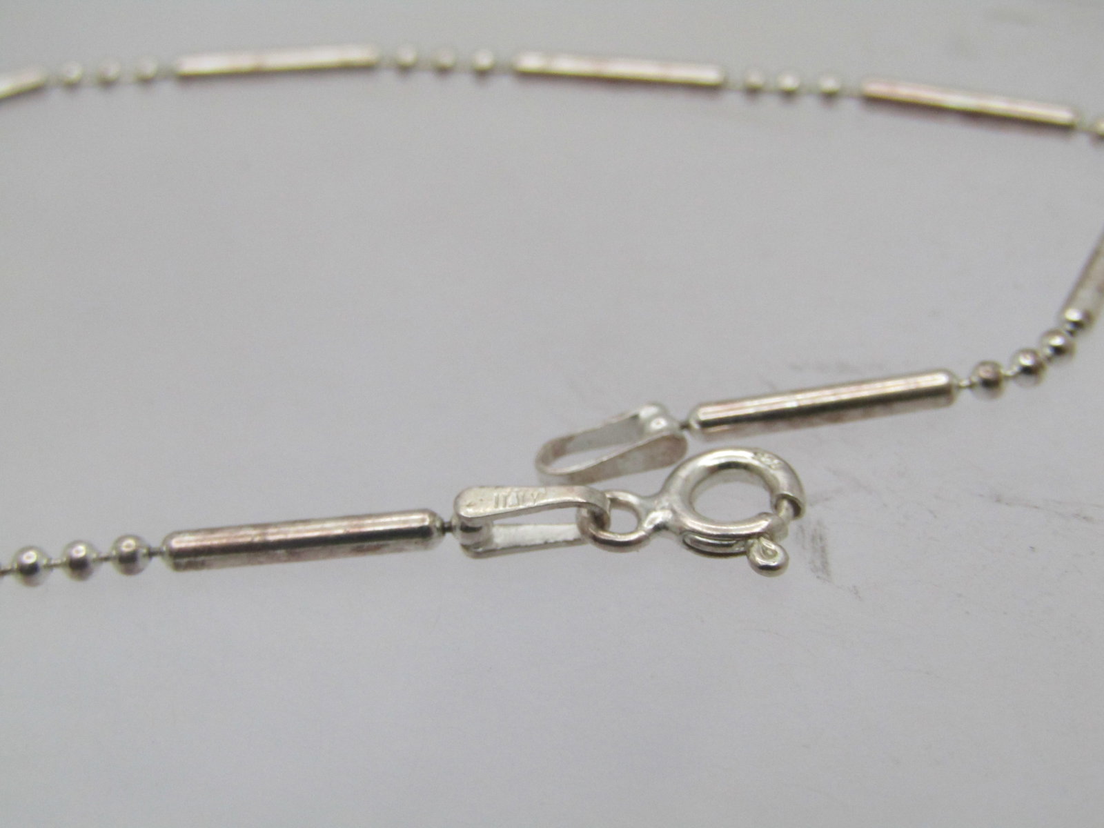 Sterling Bar & Ball Link Bracelet, 7.5", Italy , 1990's. Unisex - 2
