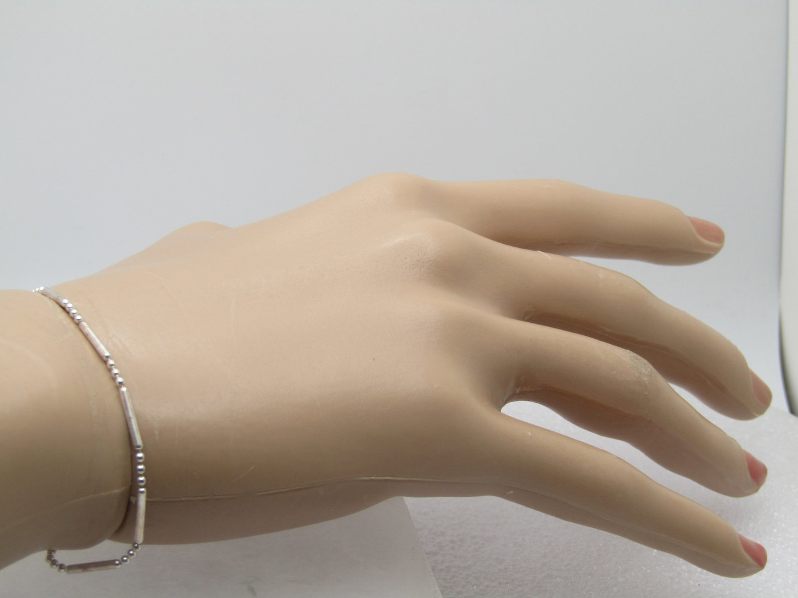 Sterling Bar & Ball Link Bracelet, 7.5", Italy , 1990's. Unisex - 5