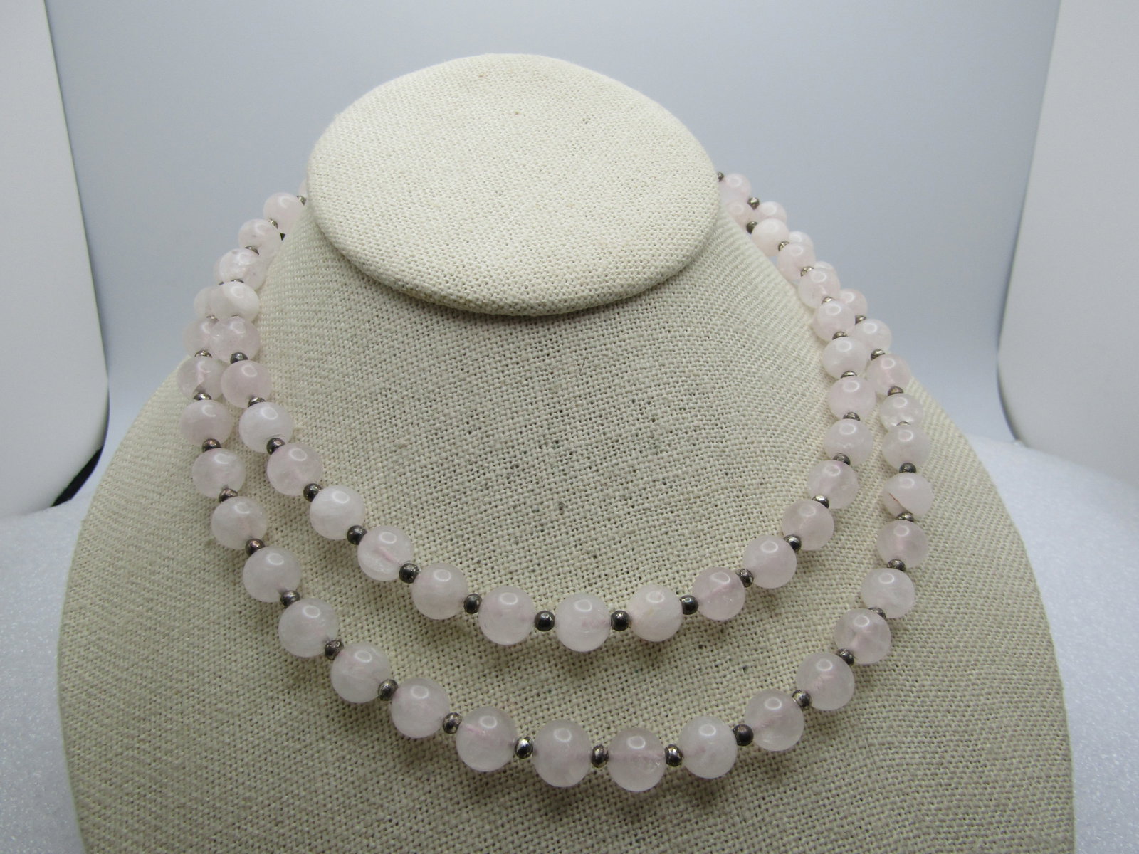 Vintage Quartz Beaded Necklace, 8mm, 32", 1970's-1980's - 4