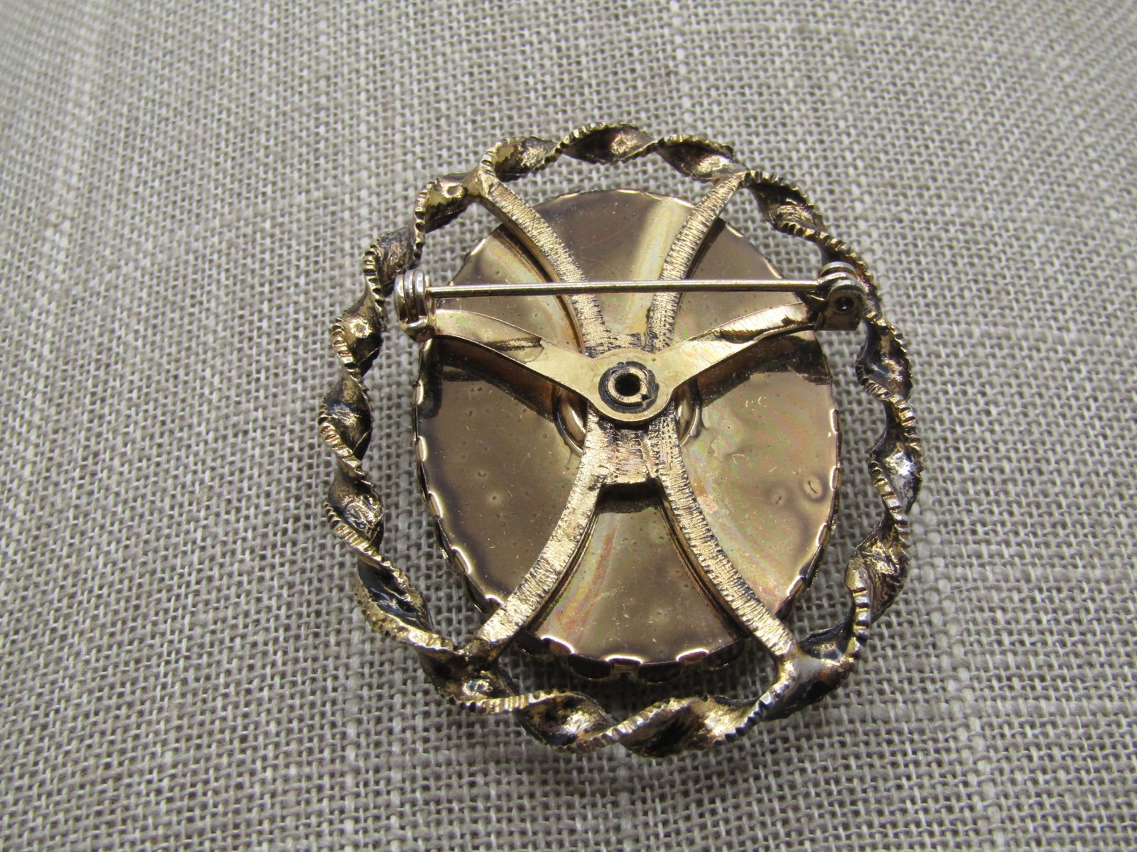 Vintage Cameo Brooch, Black & White , 1960's - 4