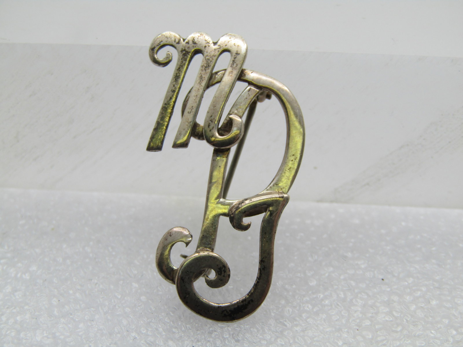 Vintage Sterling Initials MPJ Brooch, 1960's-1970's, Signed (1 of 4)