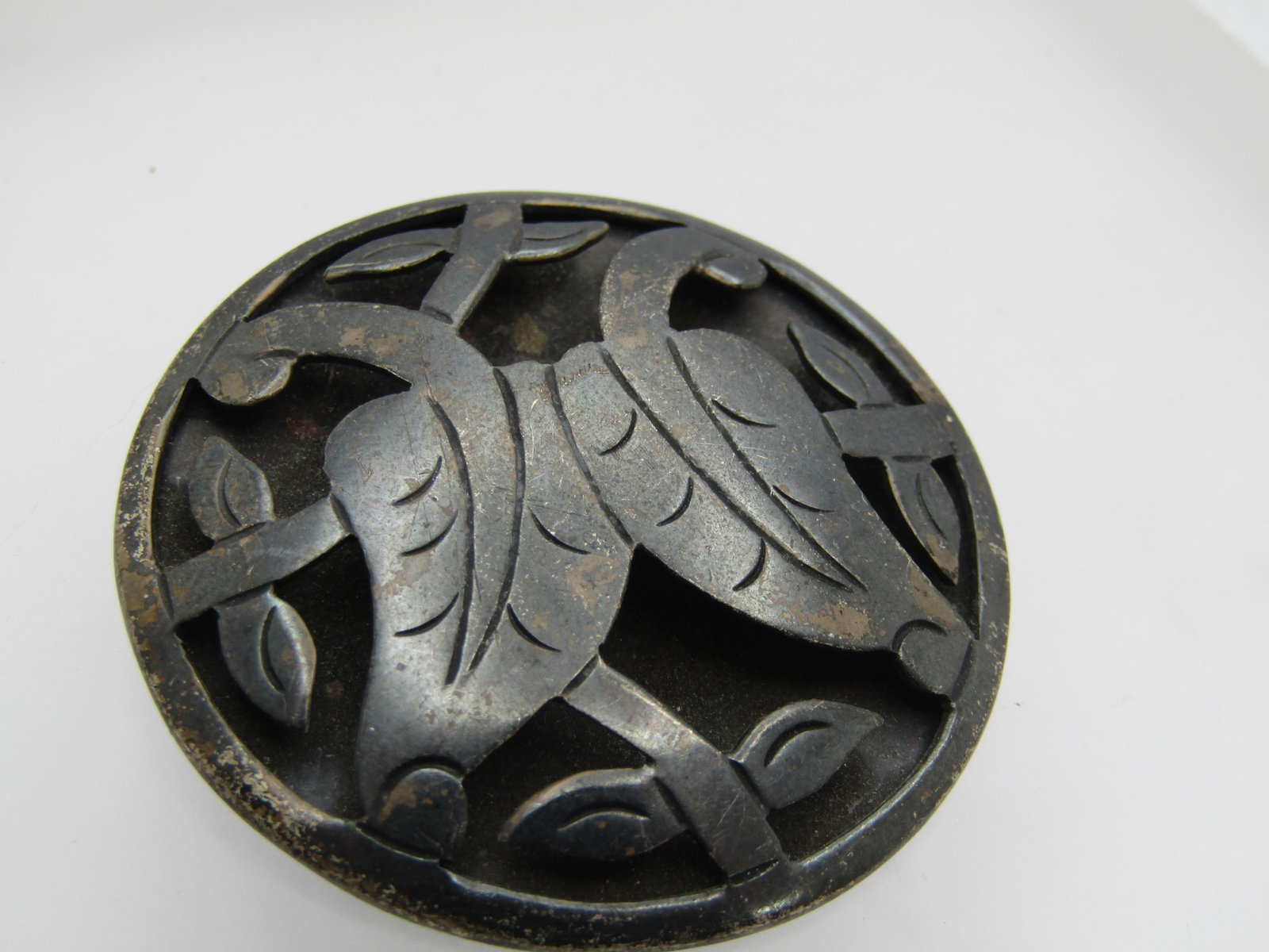Vintage Sterling Mexico Leaf Brooch/Pendant, 1940's-1960's - 2