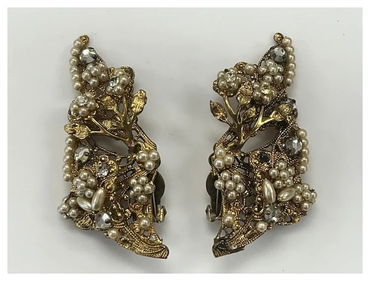 Vintage Multi Strand Bracelet and Statement Earring Set - 6
