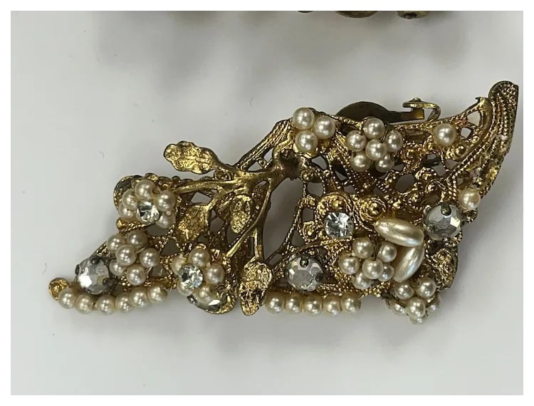 Vintage Multi Strand Bracelet and Statement Earring Set - 8