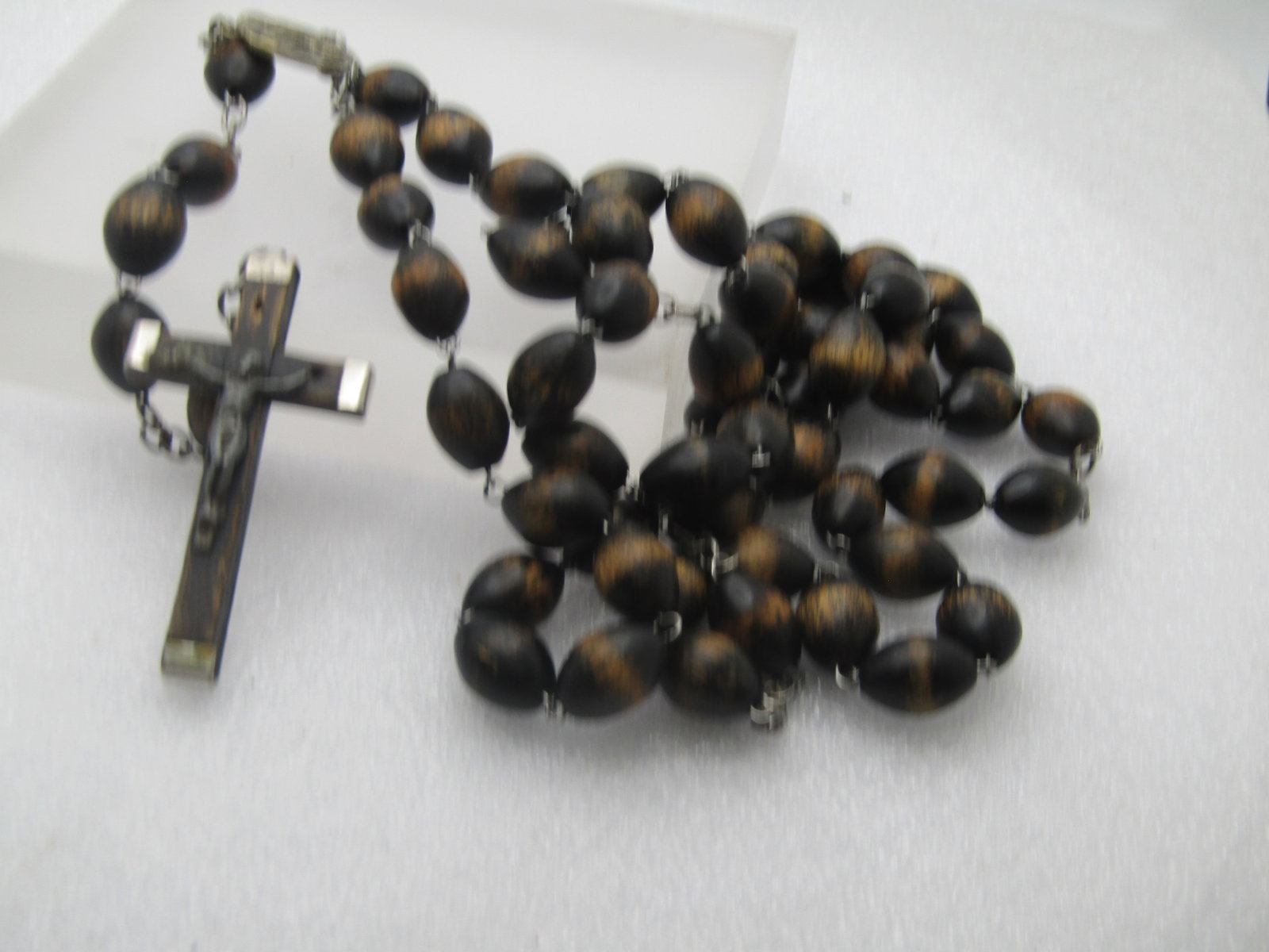 Vintage Black Wooden Beaded Rosary, Italy, Possibly Priest's , Mid-Century - 2