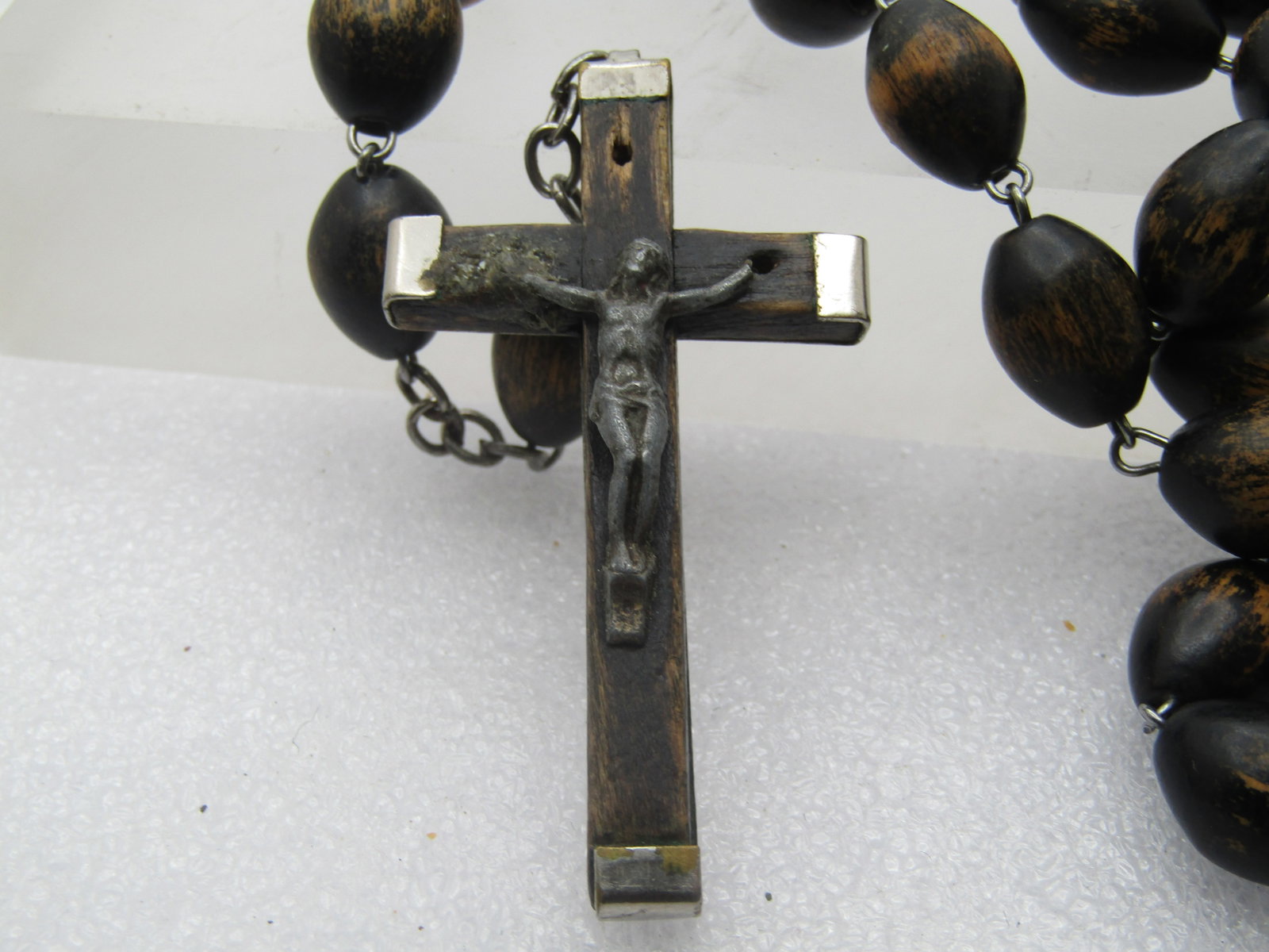 Vintage Black Wooden Beaded Rosary, Italy, Possibly Priest's , Mid-Century - 4