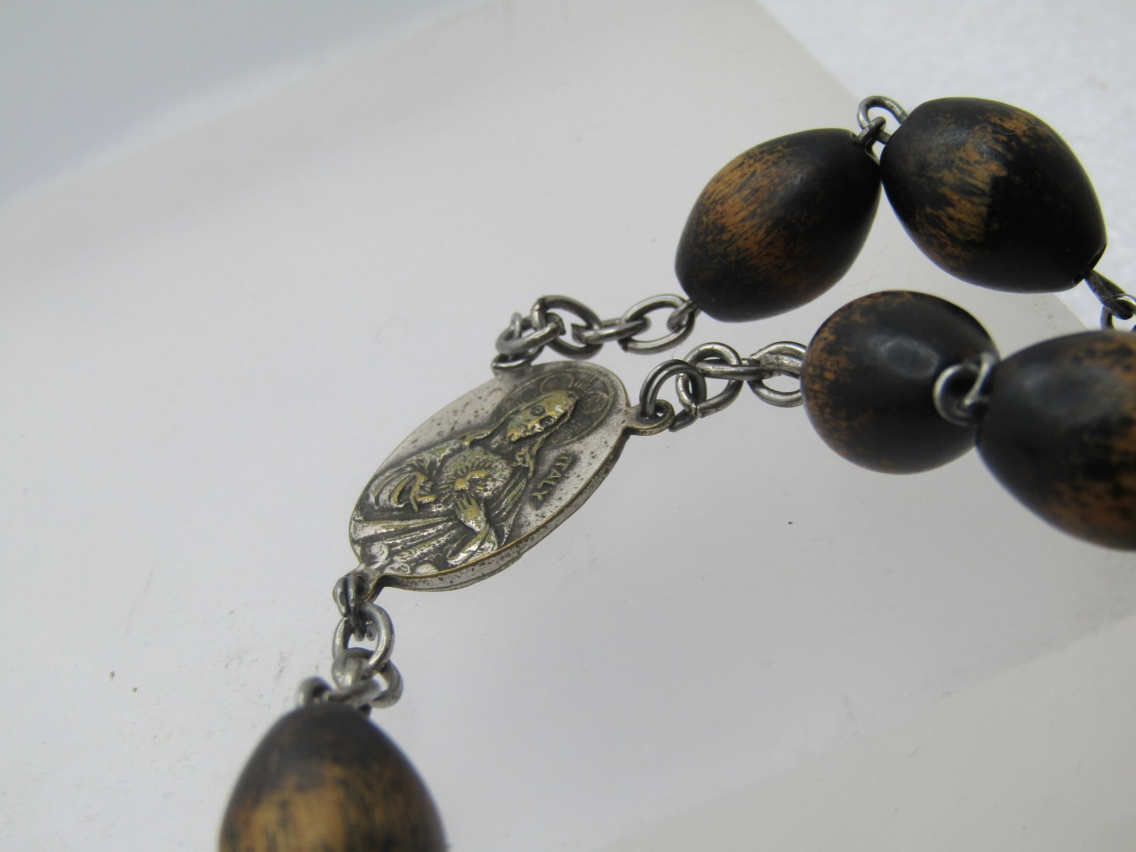 Vintage Black Wooden Beaded Rosary, Italy, Possibly Priest's , Mid-Century - 6