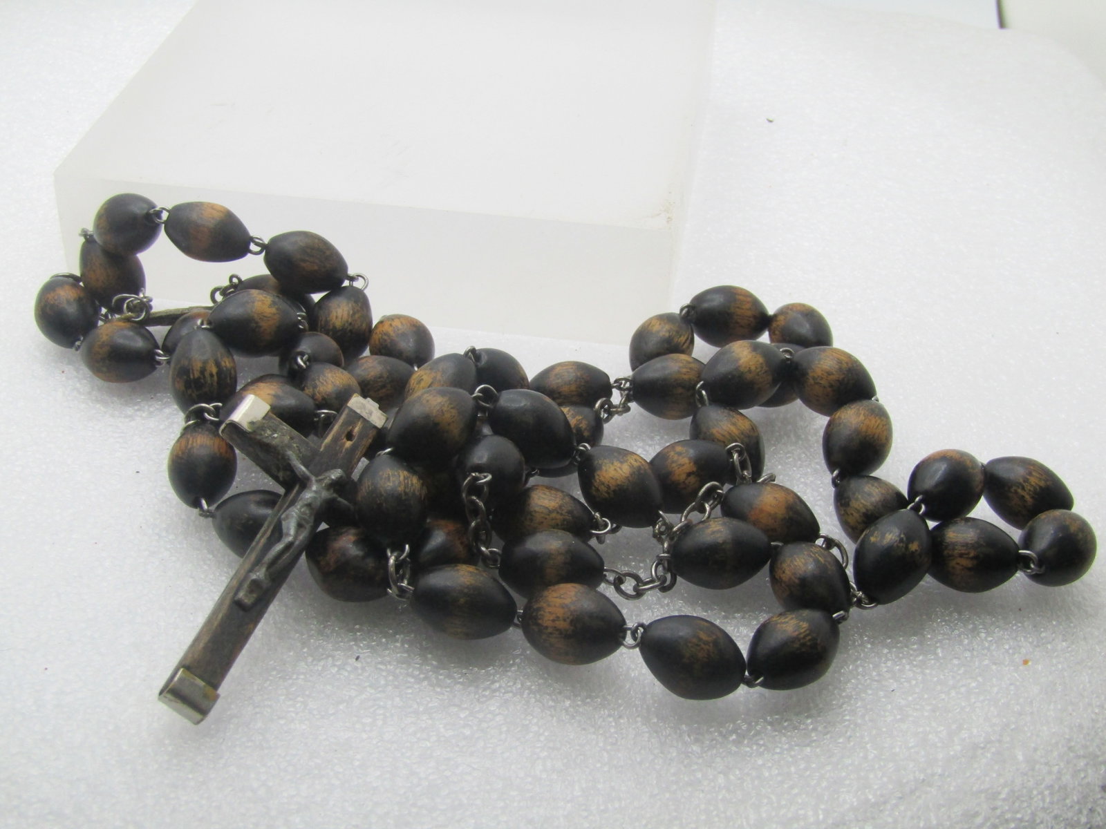 Vintage Black Wooden Beaded Rosary, Italy, Possibly Priest's , Mid-Century - 8