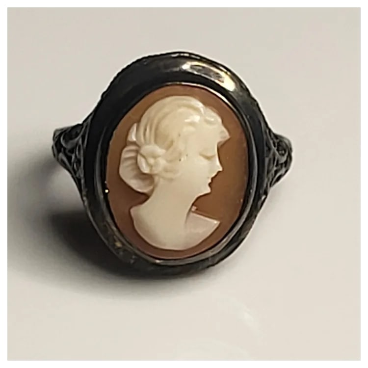 Vintage Silver Cameo ring - 2