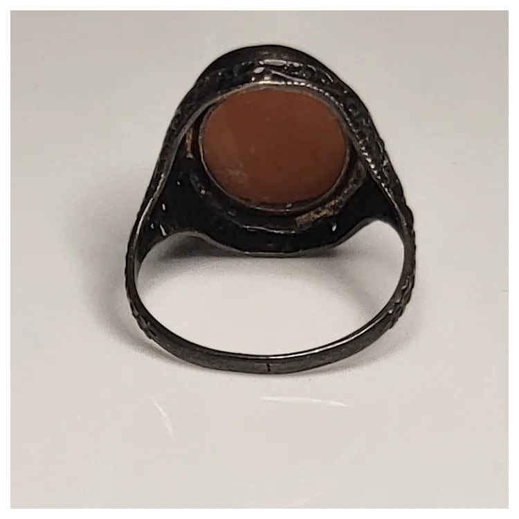 Vintage Silver Cameo ring - 3
