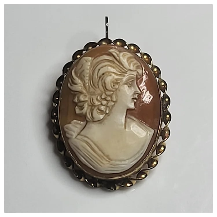 Vintage Gold Filled Cameo Brooch/Pin/Pendant - 2