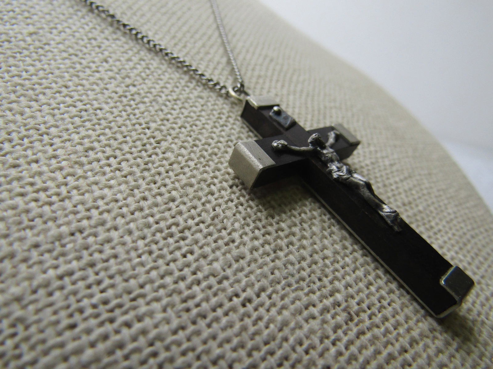 Vintage Cruicifix Necklace, 18", Unisex, 1950's-1960's, France, Unisex - 2