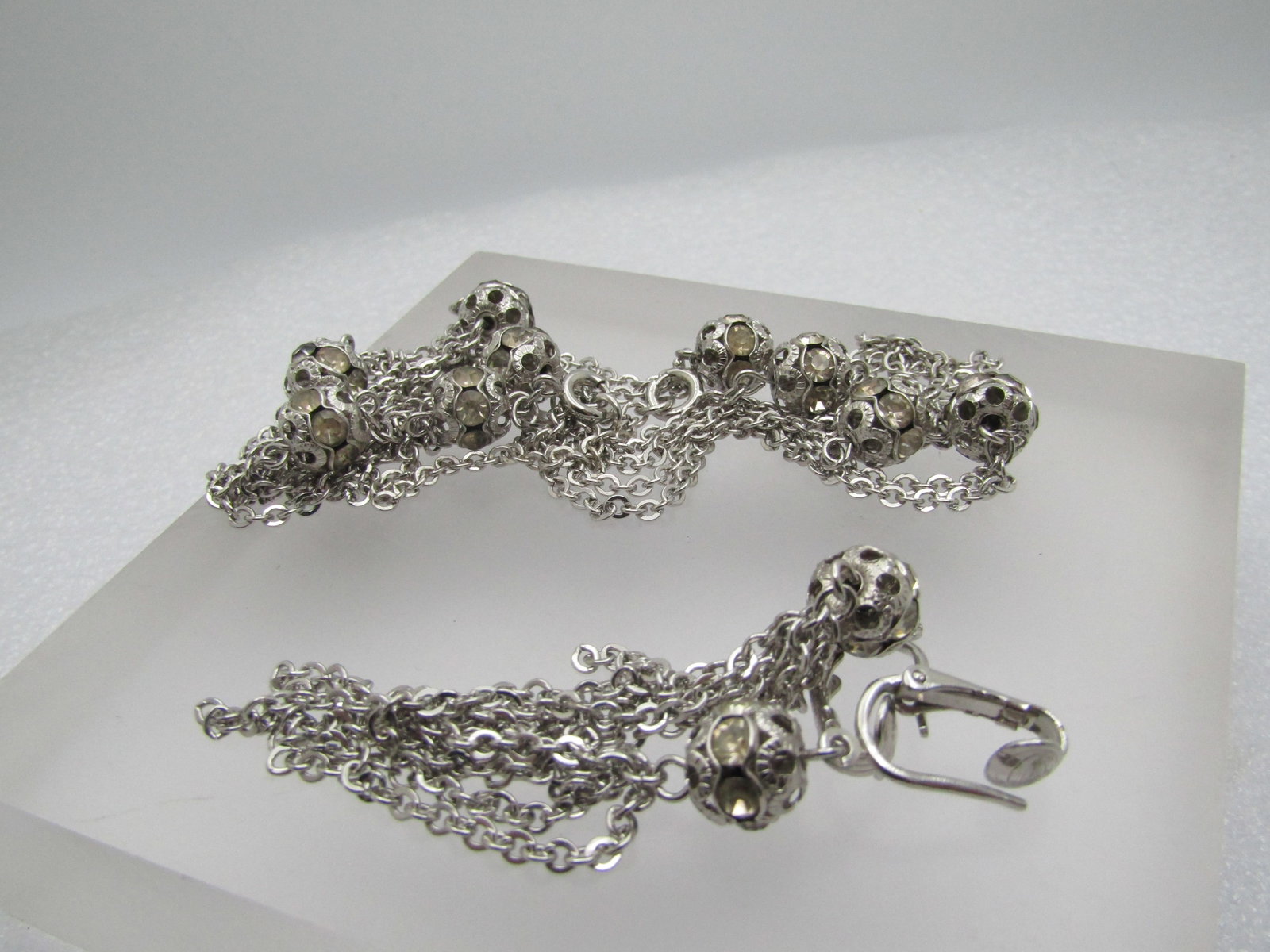 Vintage Rhinestone Filigree Orb Beaded Necklace Earrings Set, 1960's-1970's, Sarah Coventry - 6