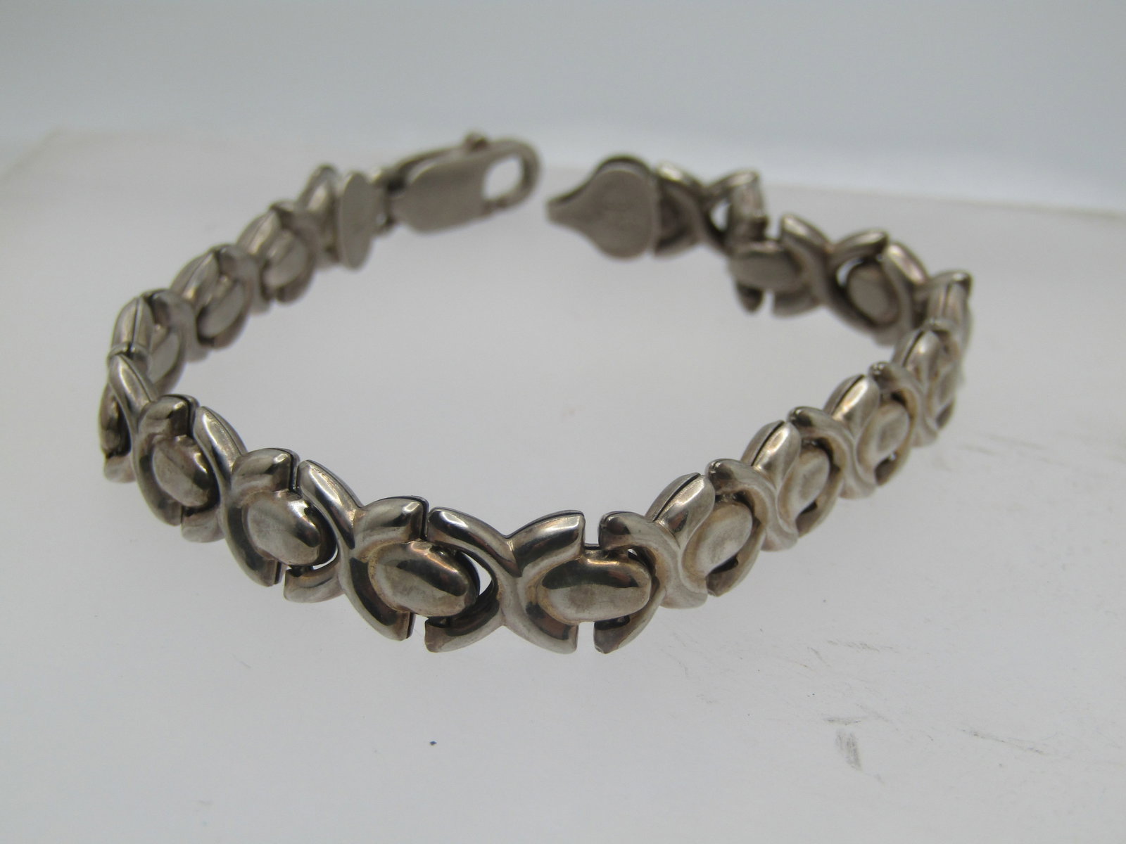 Vintage Sterling X Link Bracelet 7.25", Milor, Italy, 1980's - 2