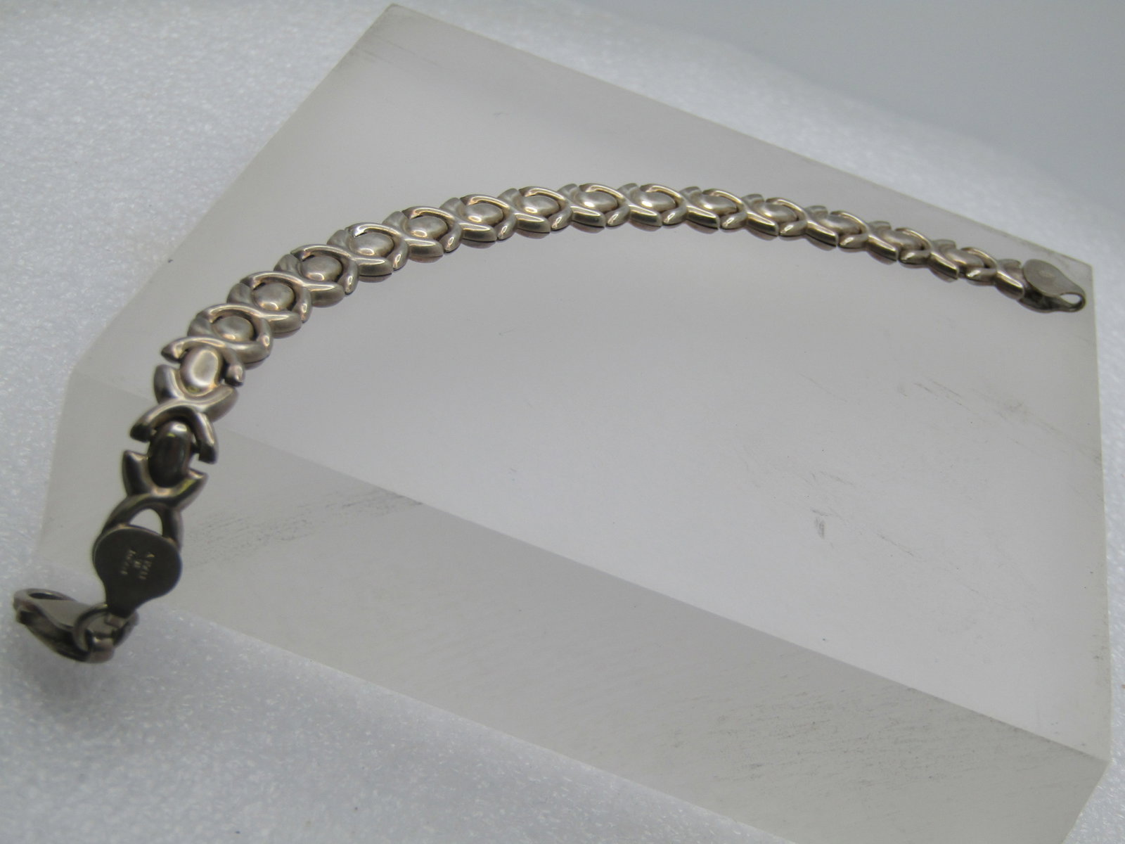 Vintage Sterling X Link Bracelet 7.25", Milor, Italy, 1980's - 4