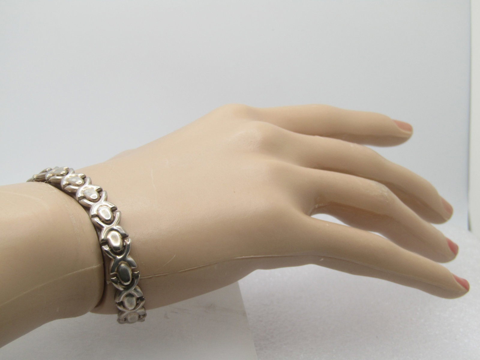 Vintage Sterling X Link Bracelet 7.25", Milor, Italy, 1980's - 5