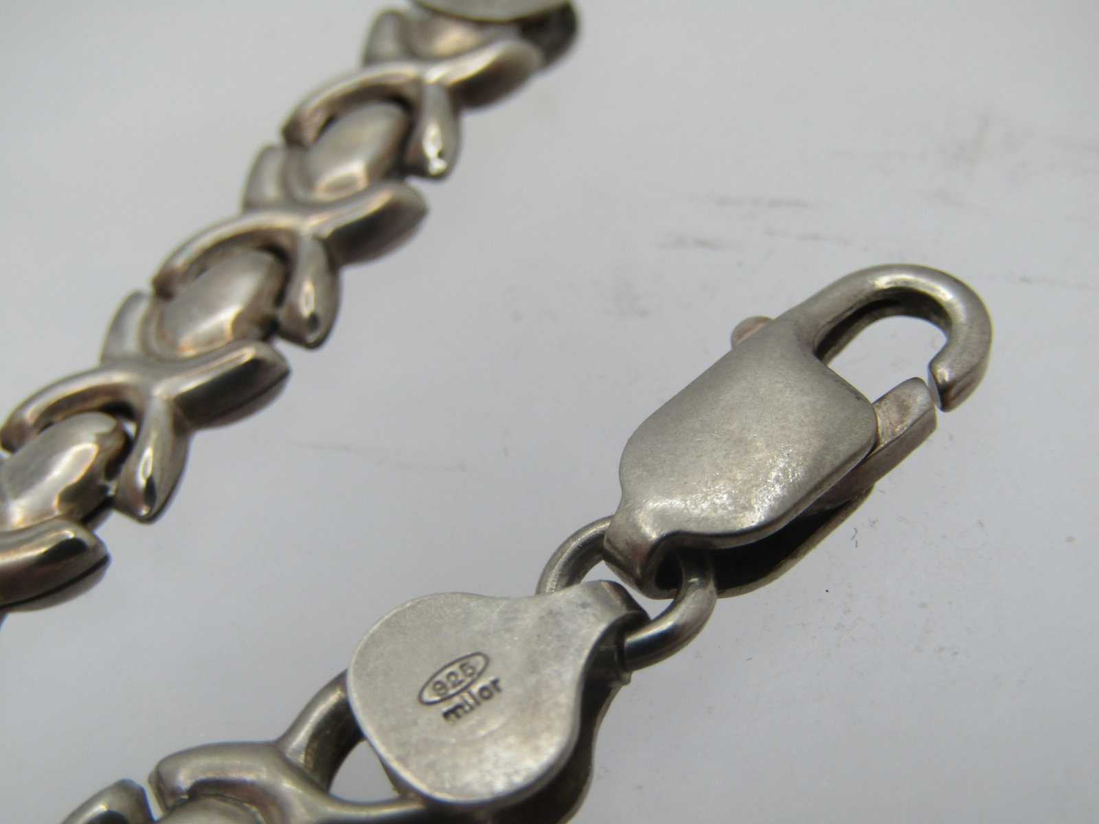 Vintage Sterling X Link Bracelet 7.25", Milor, Italy, 1980's - 7