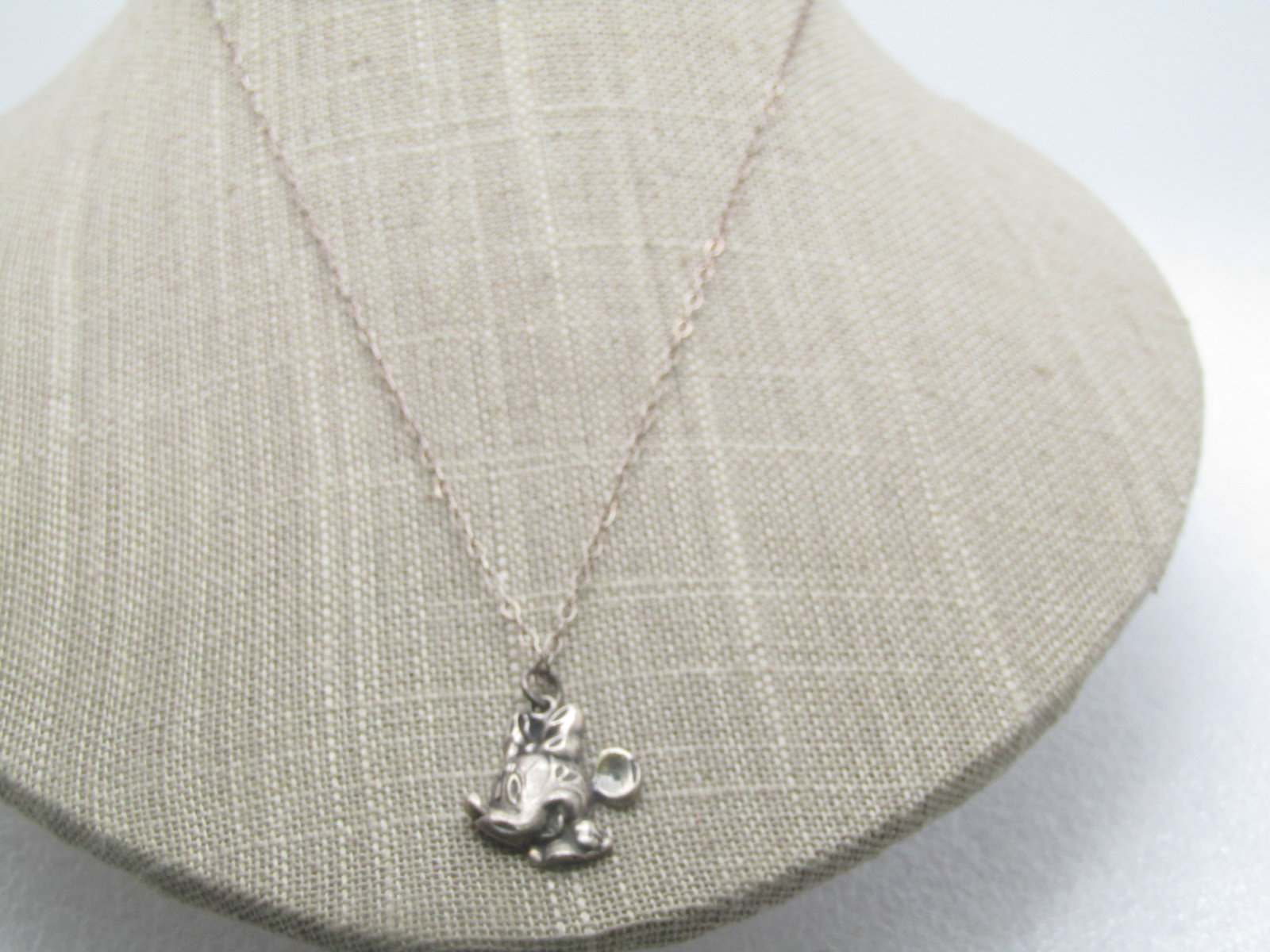 Vintage Sterling Minnie Mouse Necklace, 18", Signed - 2