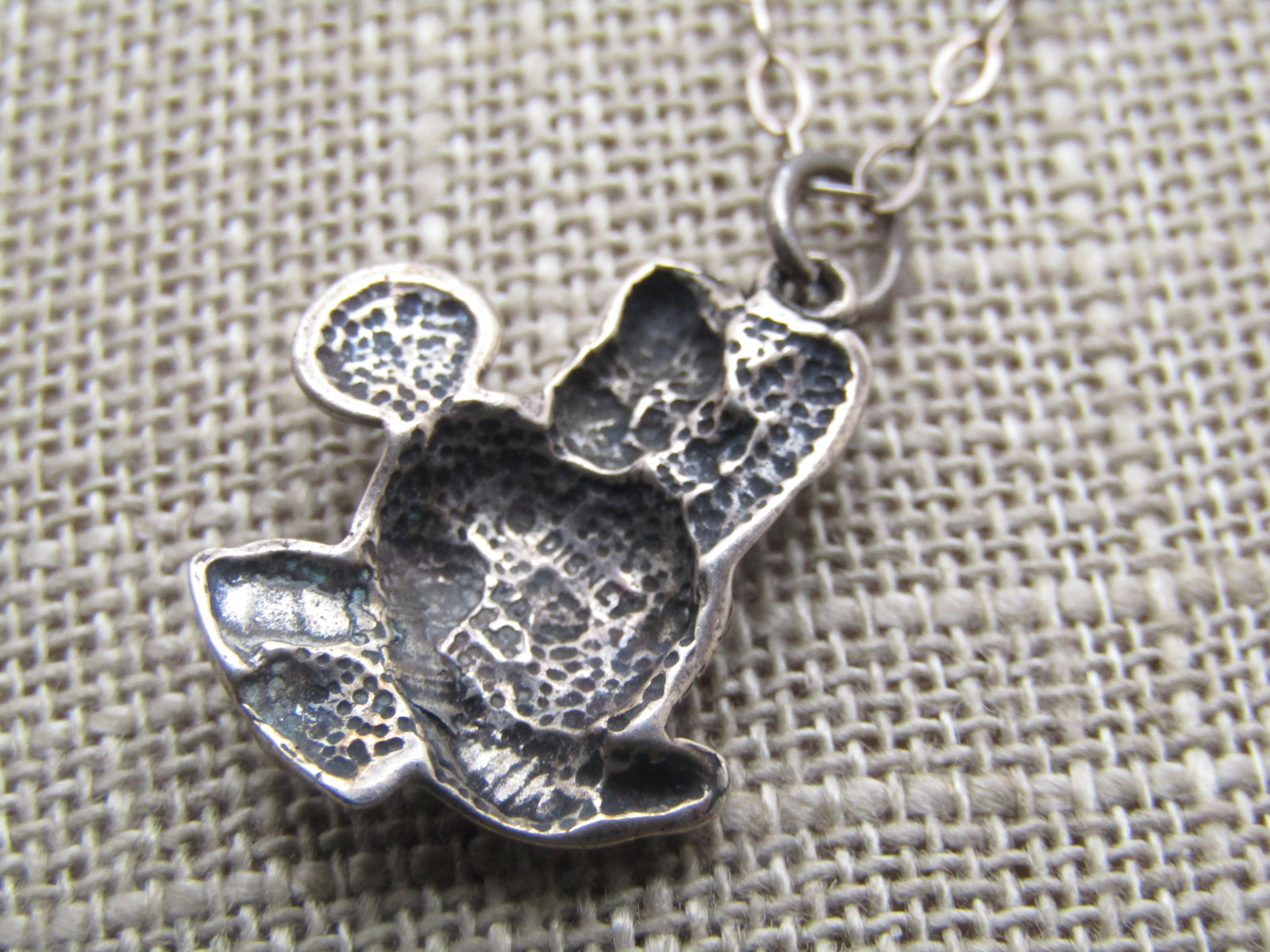Vintage Sterling Minnie Mouse Necklace, 18", Signed - 3