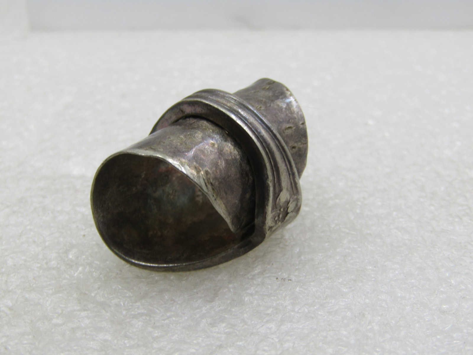 Vintage Modernist Wide Spoon Ring, Sz. 6, Silver Plated, 1970's-1980's - 4