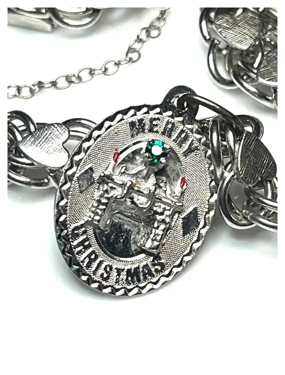 Vintage Sterling Silver Heart Charm Bracelet -Mother, Birthday, Christmas - 5